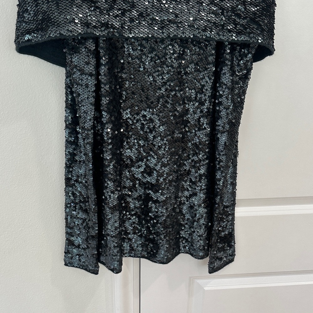 Donna Karan New York Dark Green Cashmere Sequin Dress Sweater Top - Picture 10 of 10